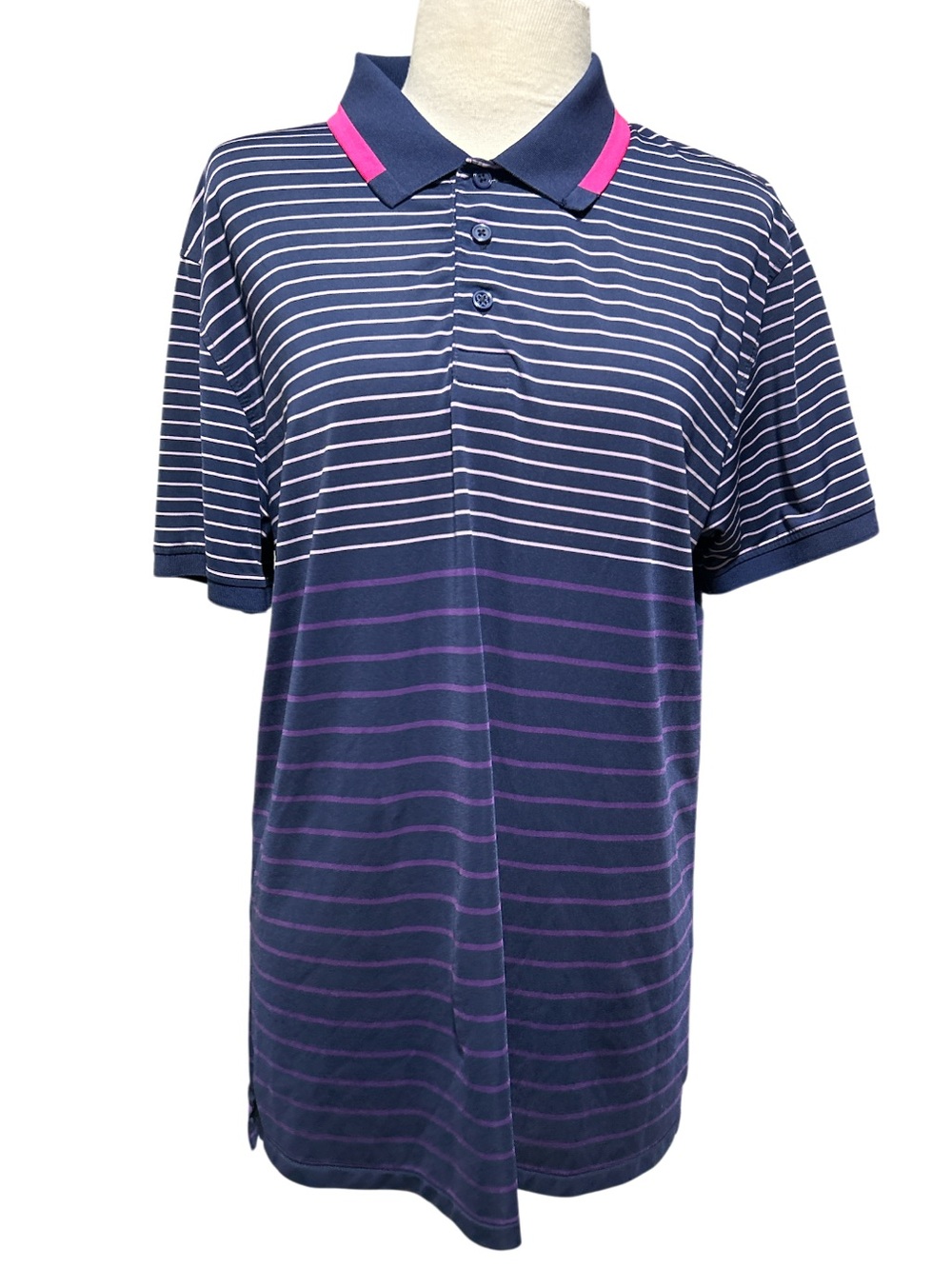 G/FORE Bayadere Stripe Polo
Blueprint Navy Blue Pink Size Medium